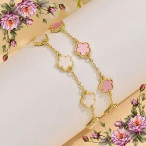 2pcs/set Simple & Fashionable Five Petals Copper Bracelets‎
